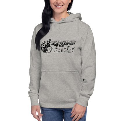 "Intelligence: Our Passport To The Stars"-Unisex Quality Cotton Hoodie