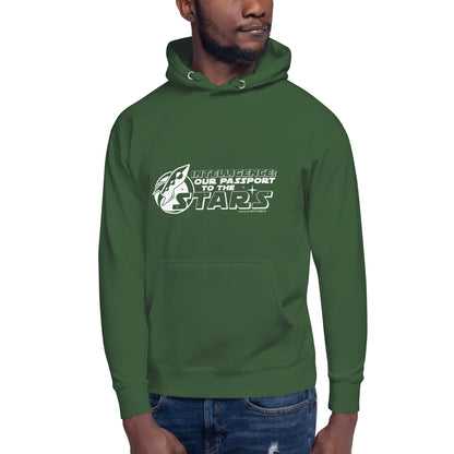 "Intelligence: Our Passport To The Stars"-Unisex Quality Cotton Hoodie