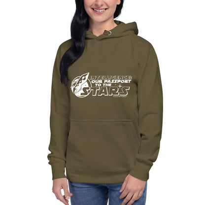 "Intelligence: Our Passport To The Stars"-Unisex Quality Cotton Hoodie