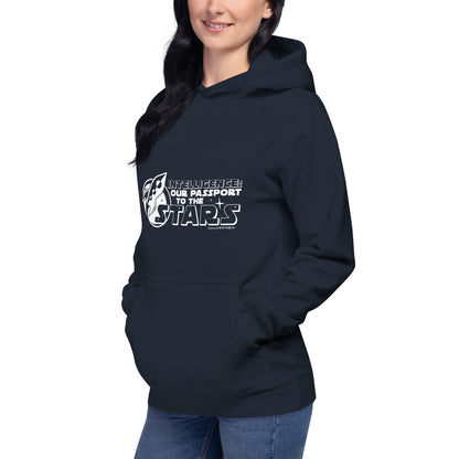 "Intelligence: Our Passport To The Stars"-Unisex Quality Cotton Hoodie