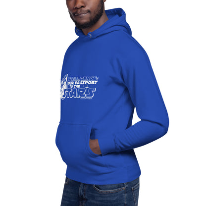 "Intelligence: Our Passport To The Stars"-Unisex Quality Cotton Hoodie