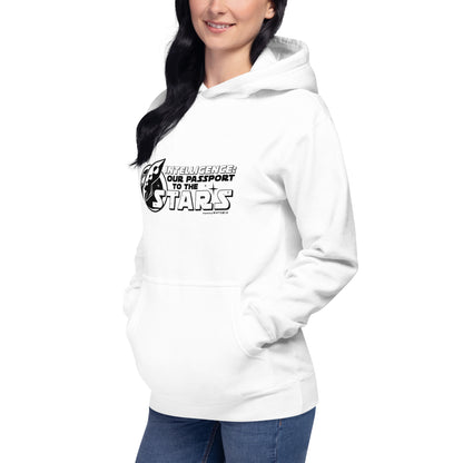 "Intelligence: Our Passport To The Stars"-Unisex Quality Cotton Hoodie